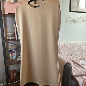 Rachel Zoe padded shoulder cream dress. Worn once